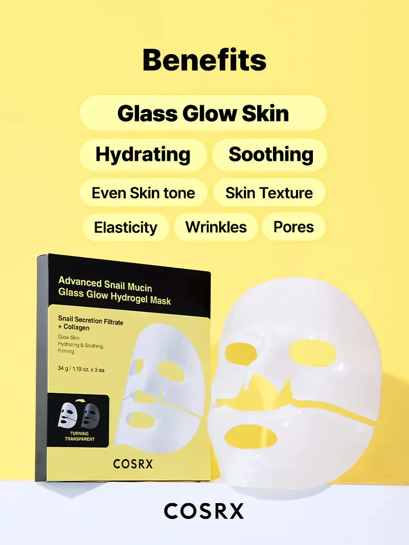Advanced Snail Mucin Glass Glow Hydrogel Mask 3-Pack - Image 9