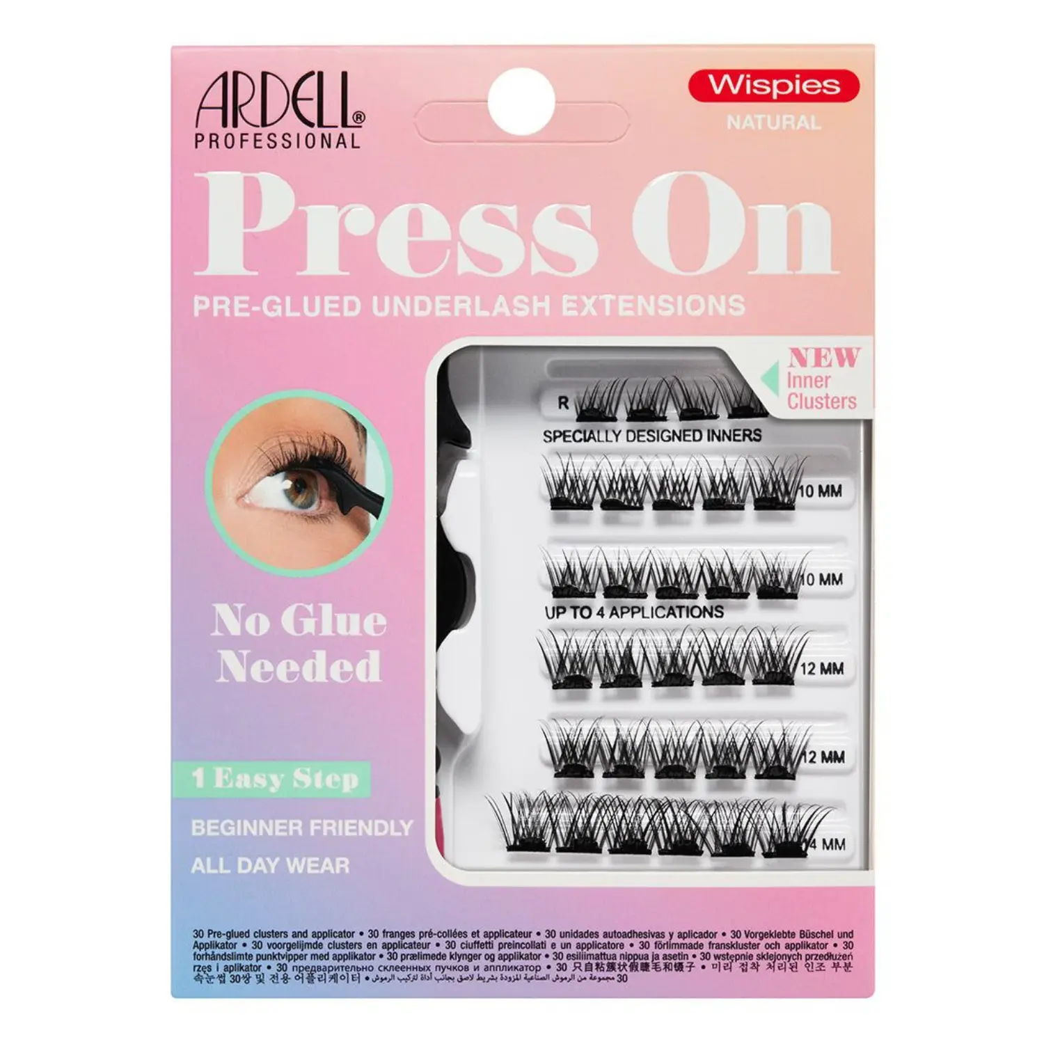 Press On Pre-glued Underlash Extensions Wispies Natural Starterskit