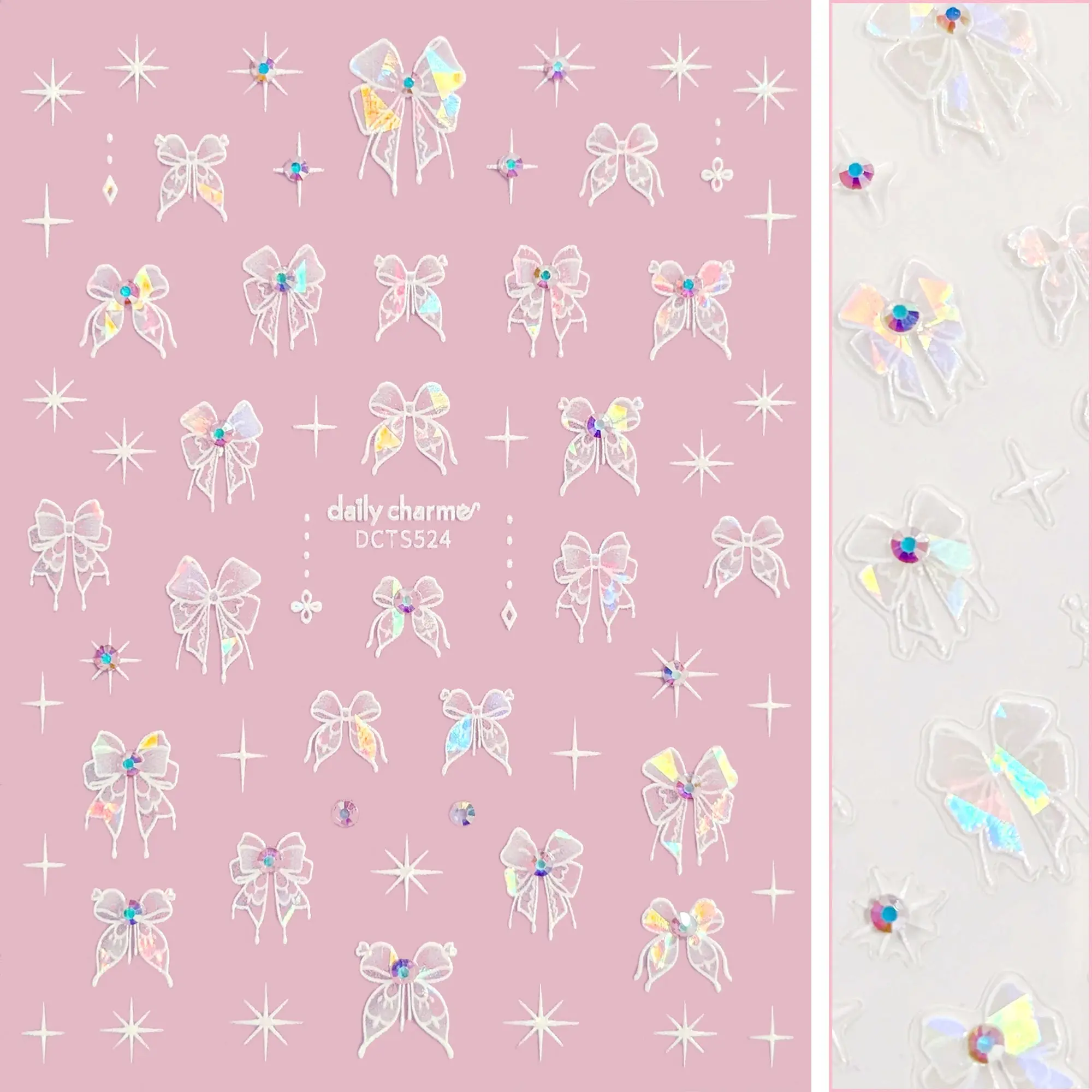 Bejeweled Nail Art Sticker Dreamy Ribbon Bows