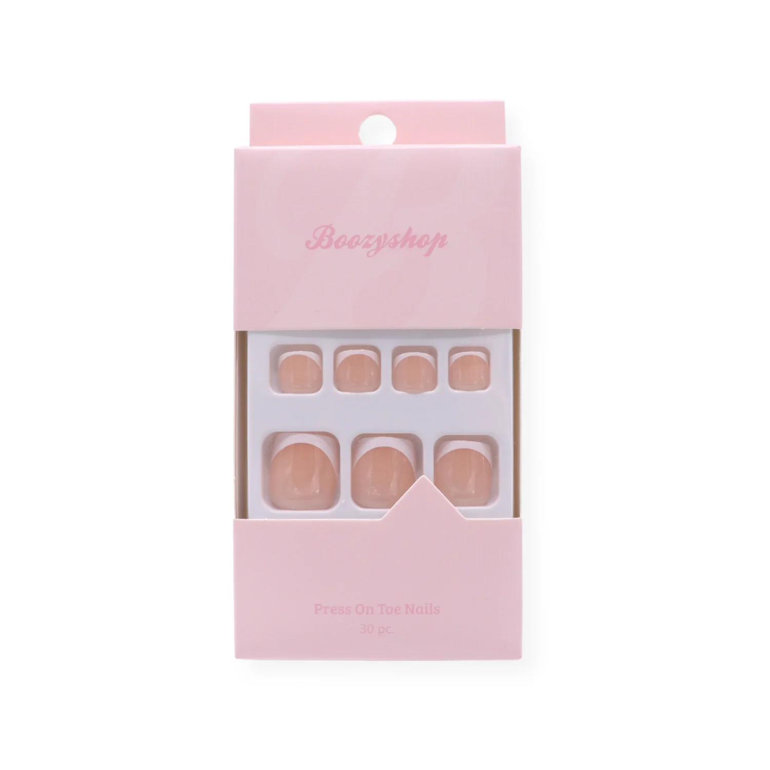 30 pcs Press On Toe Nails French Manicure - Image 3
