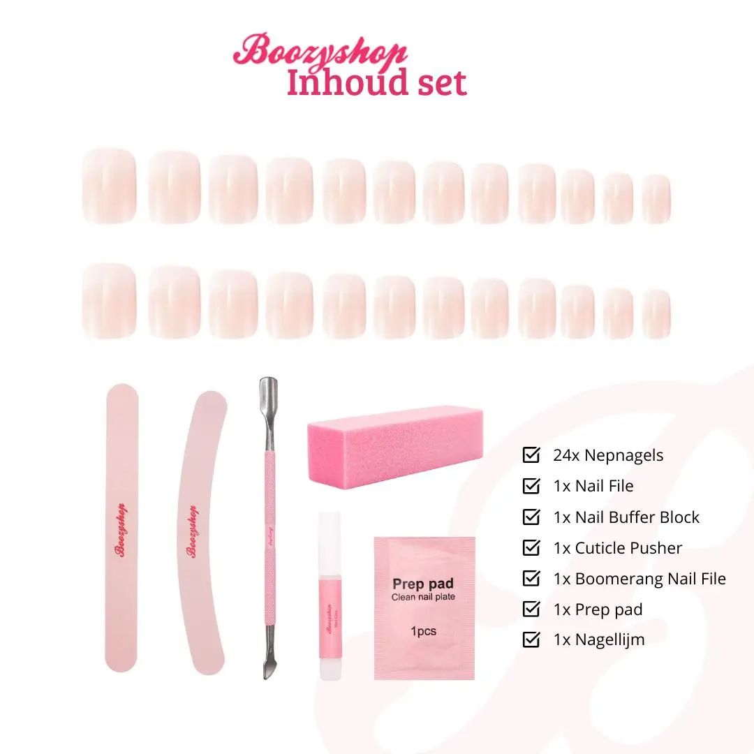 Complete Press On French Nails Set Ombre Soft Pink - Image 3