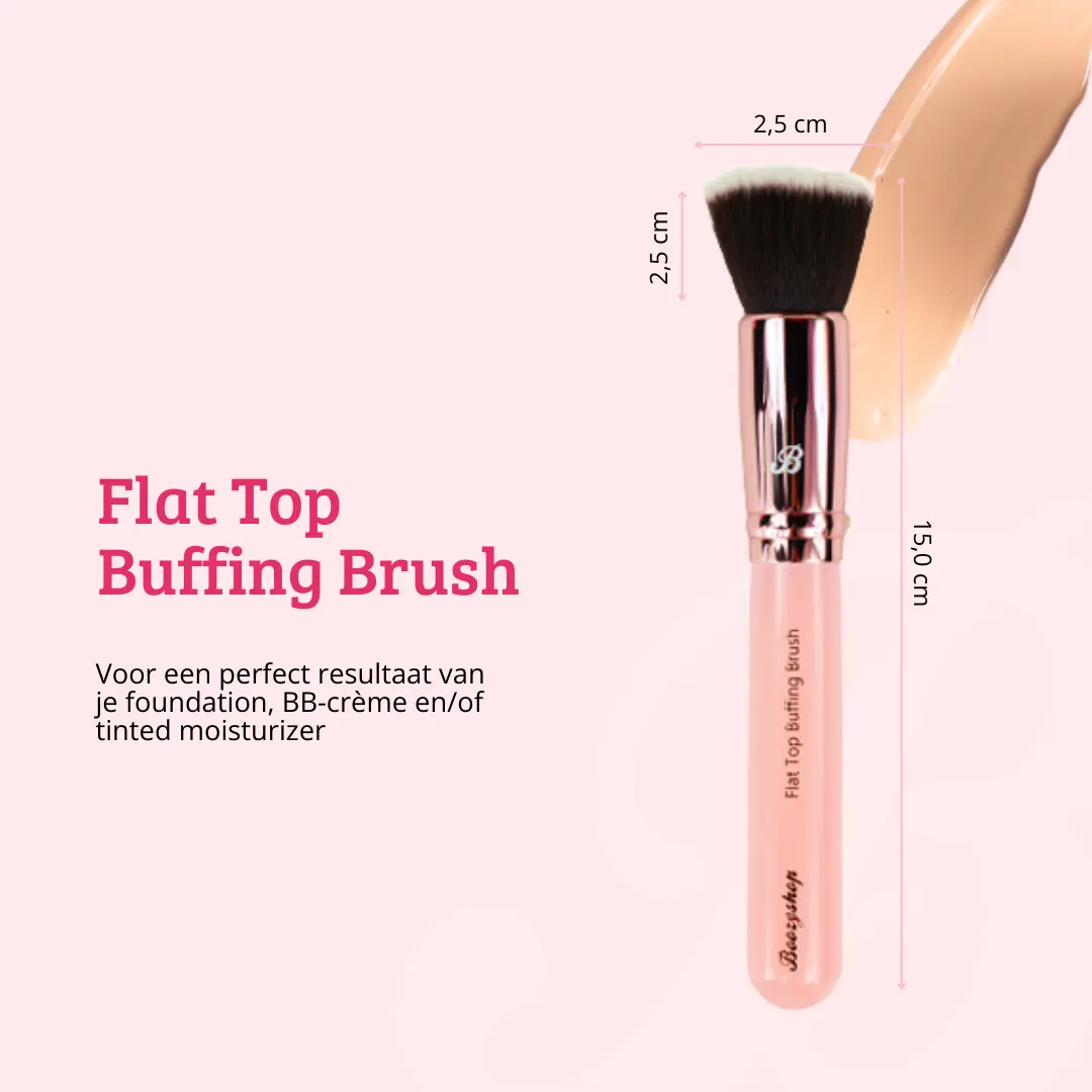 Pink & Rose Gold Flat Top Buffing Brush - Image 7