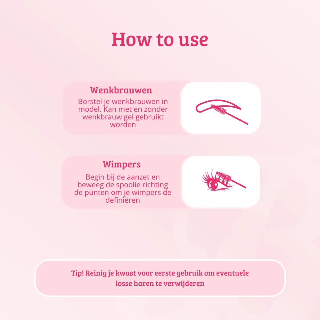Pink & Rose Gold Lash & Brow Brush - Image 5