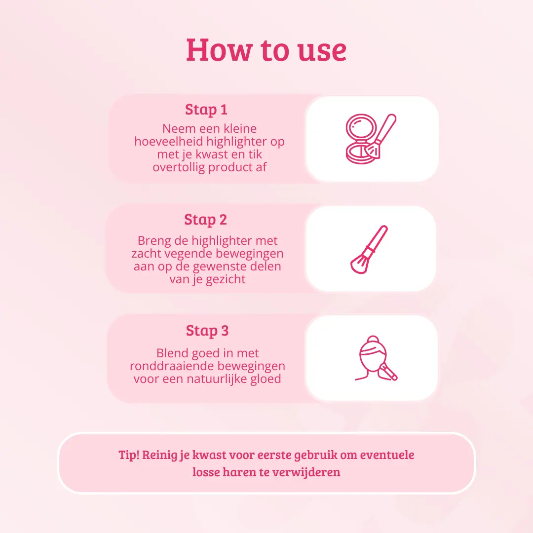 Pink & Rose Gold Small Fan Brush - Image 5