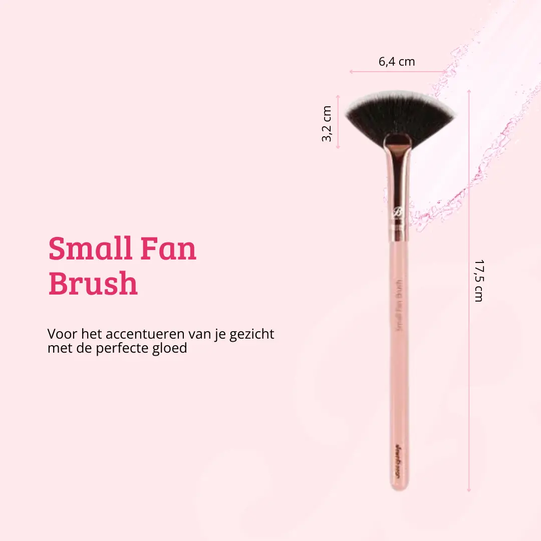 Pink & Rose Gold Small Fan Brush - Image 7