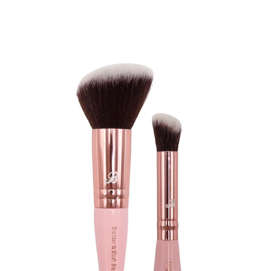 Soft Pink & Gold Bronzer & Blush Blending Brush