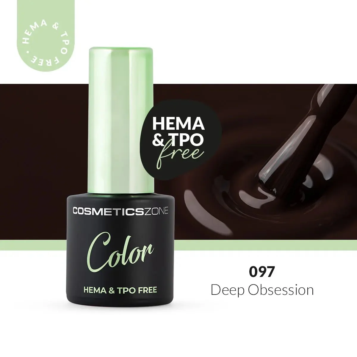 Hypoallergenic Hybrid UV/LED Gel Polish Deep Obsession 097 - Image 3