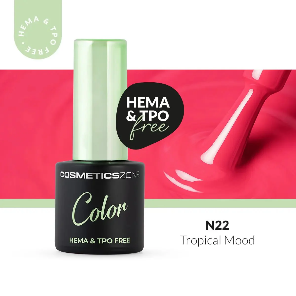 Hypoallergenic Hybrid UV/LED Gel Polish Tropical Mood N22 - Image 3