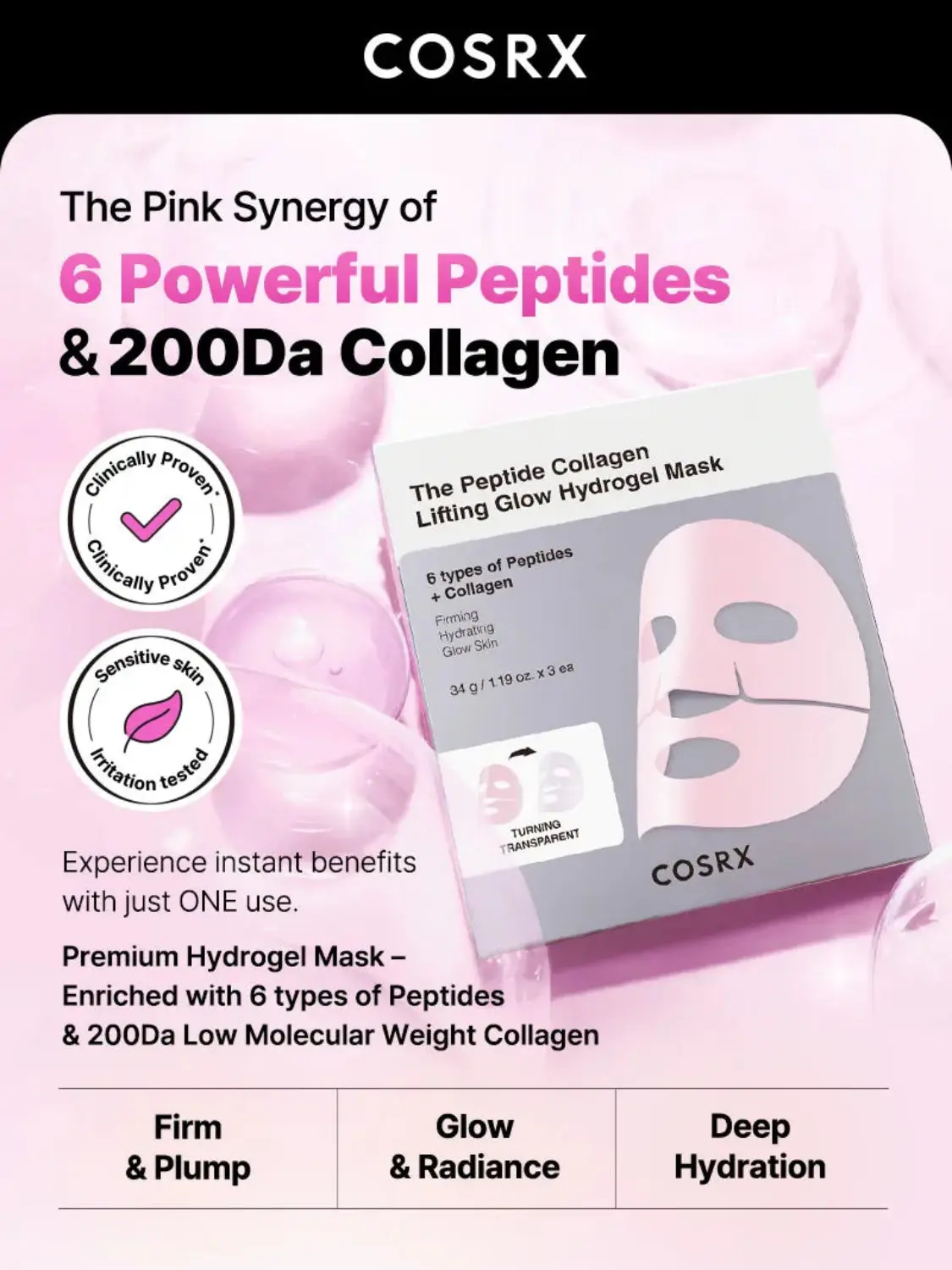 Peptide Collagen Glow Hydrogel Mask - Image 5
