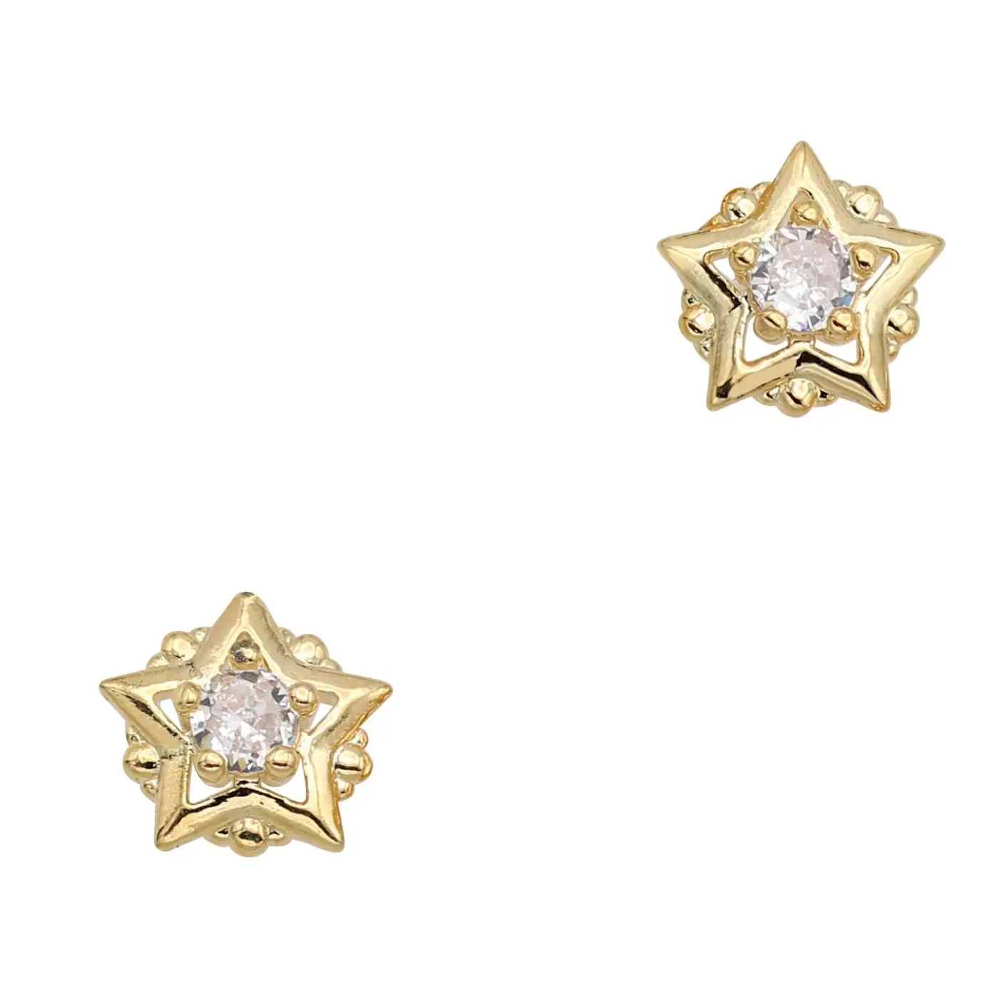 Crystal Star Zircon Charm Gold