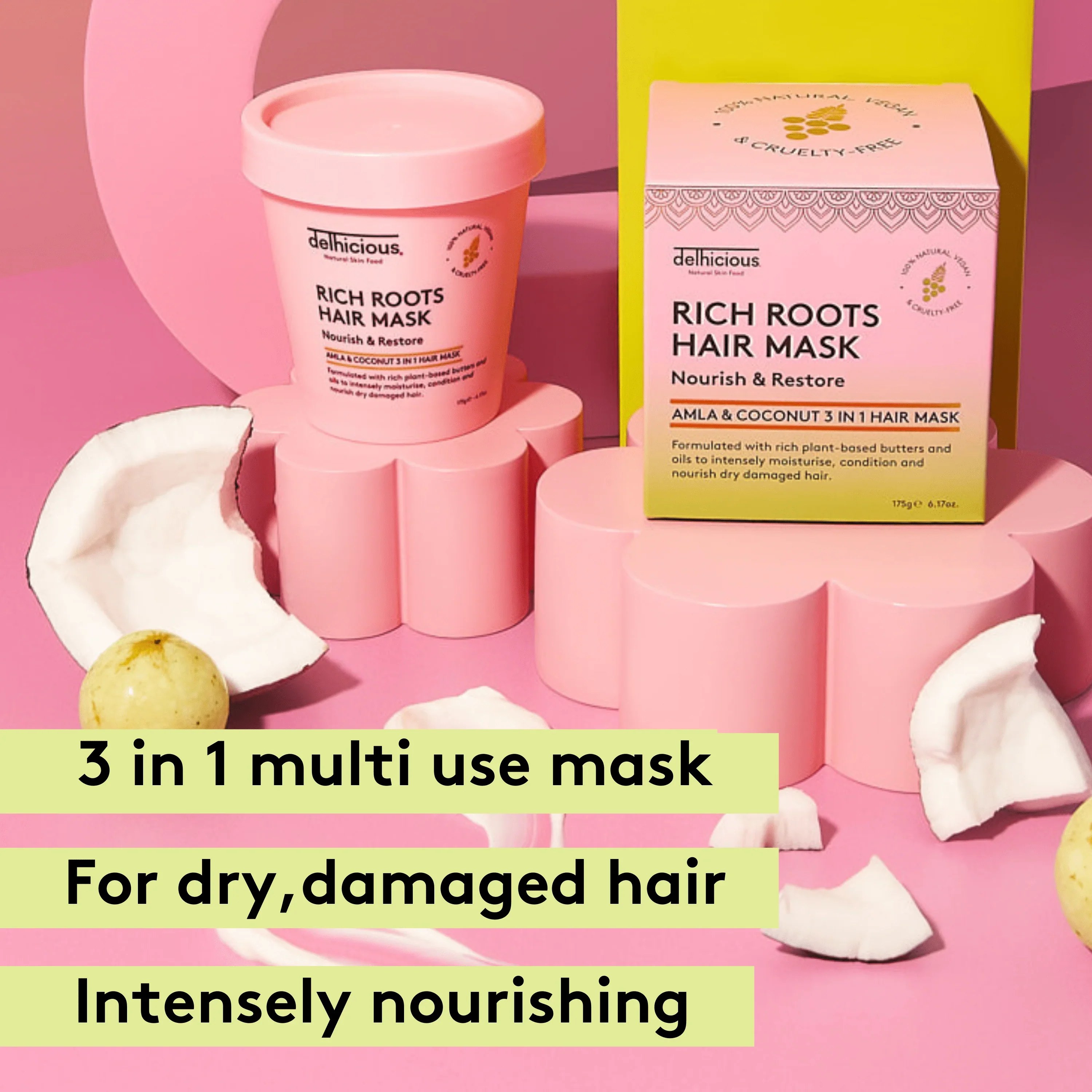 Rich Roots 3-in-1 Nourishing Hair Mask Amla & Coconut - Image 3