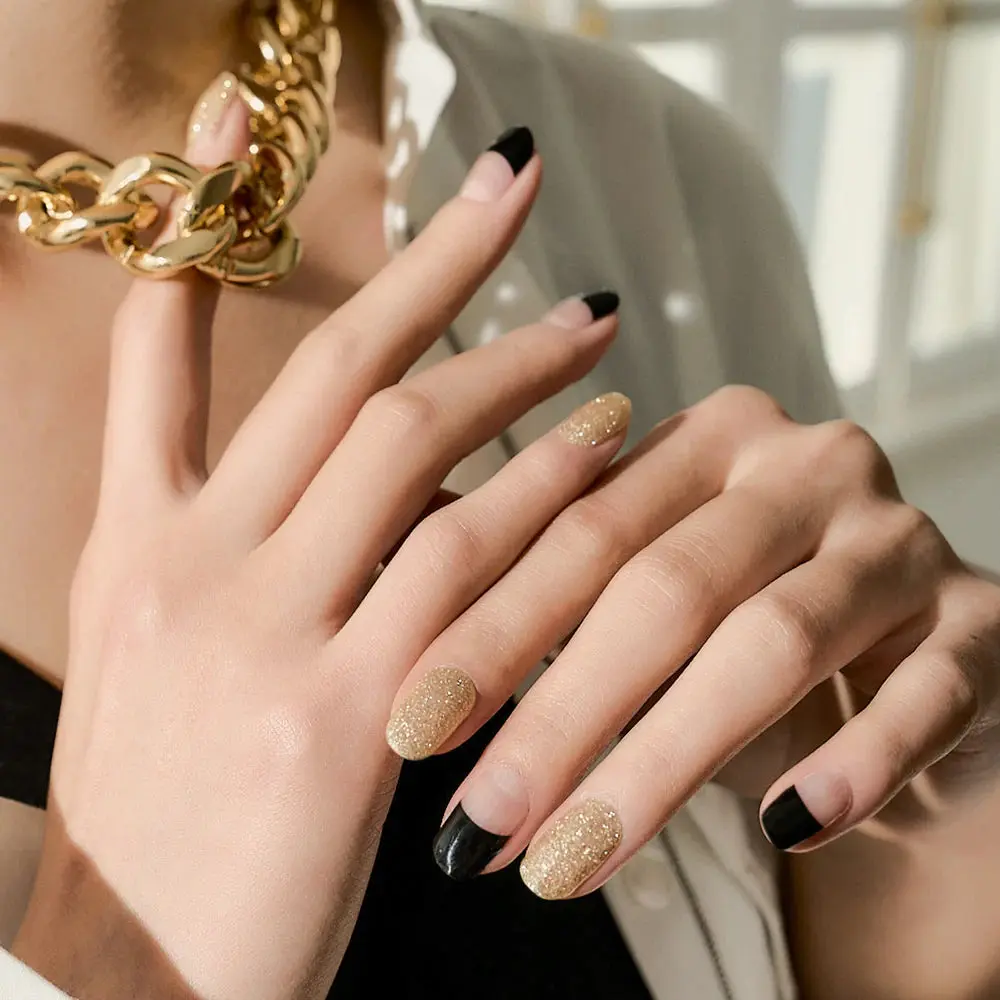 Nail Strips Black French - Image 3