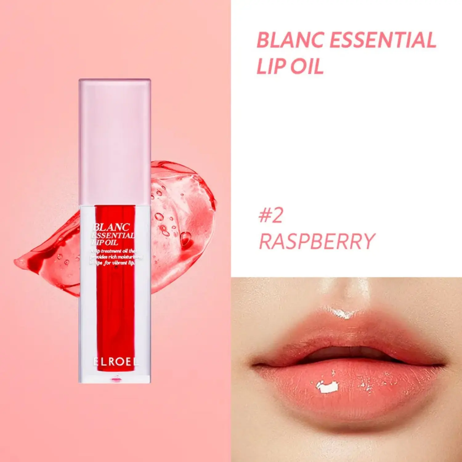 Elroel Blanc Essential Lip Oil #02 Raspberry - Image 2