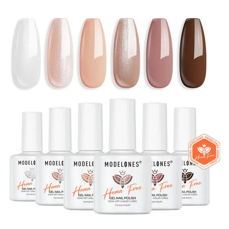 Gel Nail Polish Set Cocoa Cream