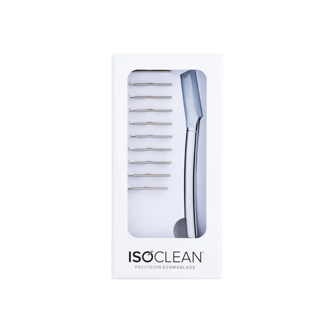 Facial Dermablade Razor With 10 Replacement Blades Silver