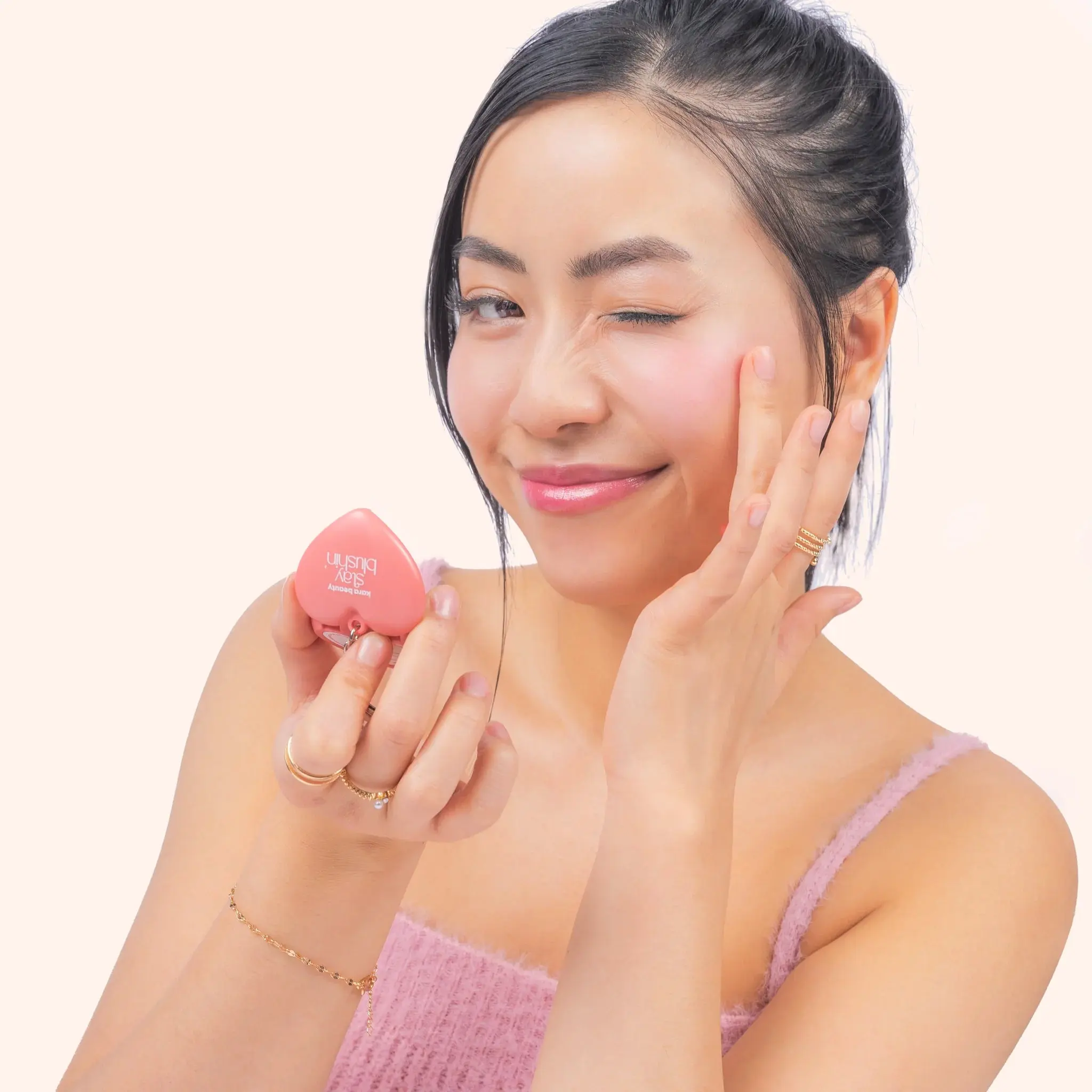 Stay Blushin! Lip and Cheek Cream Blush Keychain Lilac - Image 3