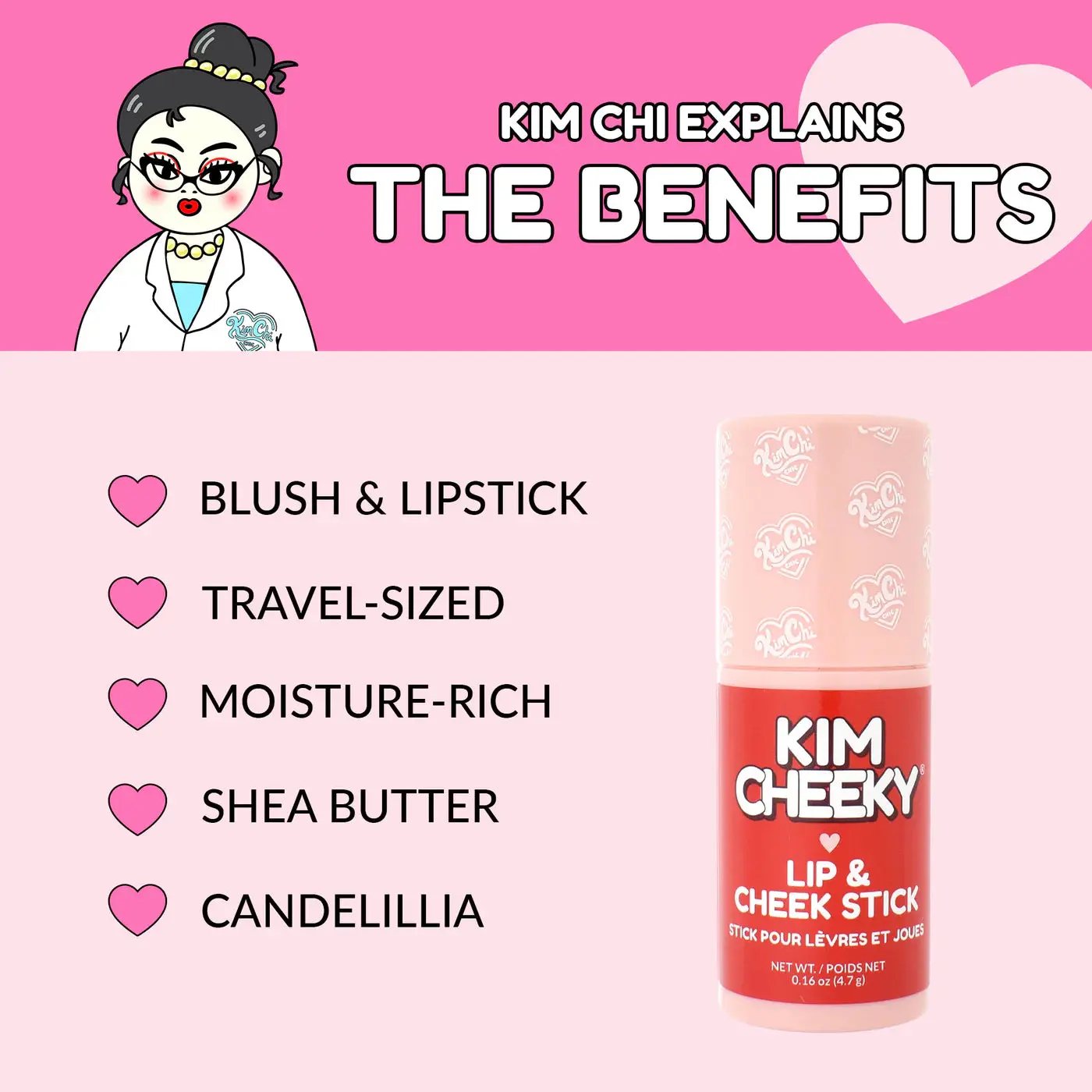 Kim Cheeky Lip & Cheek Stick Flushed - Image 4