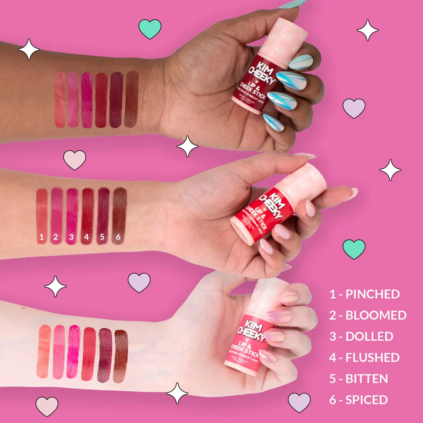 Kim Cheeky Lip & Cheek Stick Flushed - Image 7