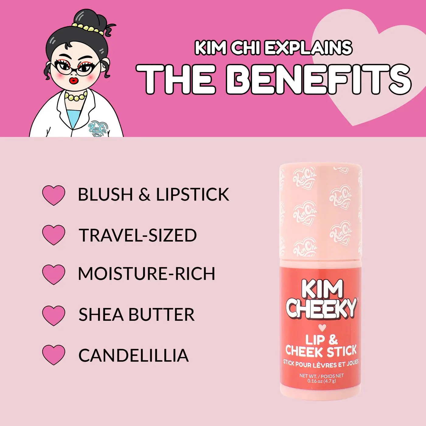Kim Cheeky Lip & Cheek Stick Pinched - Image 4