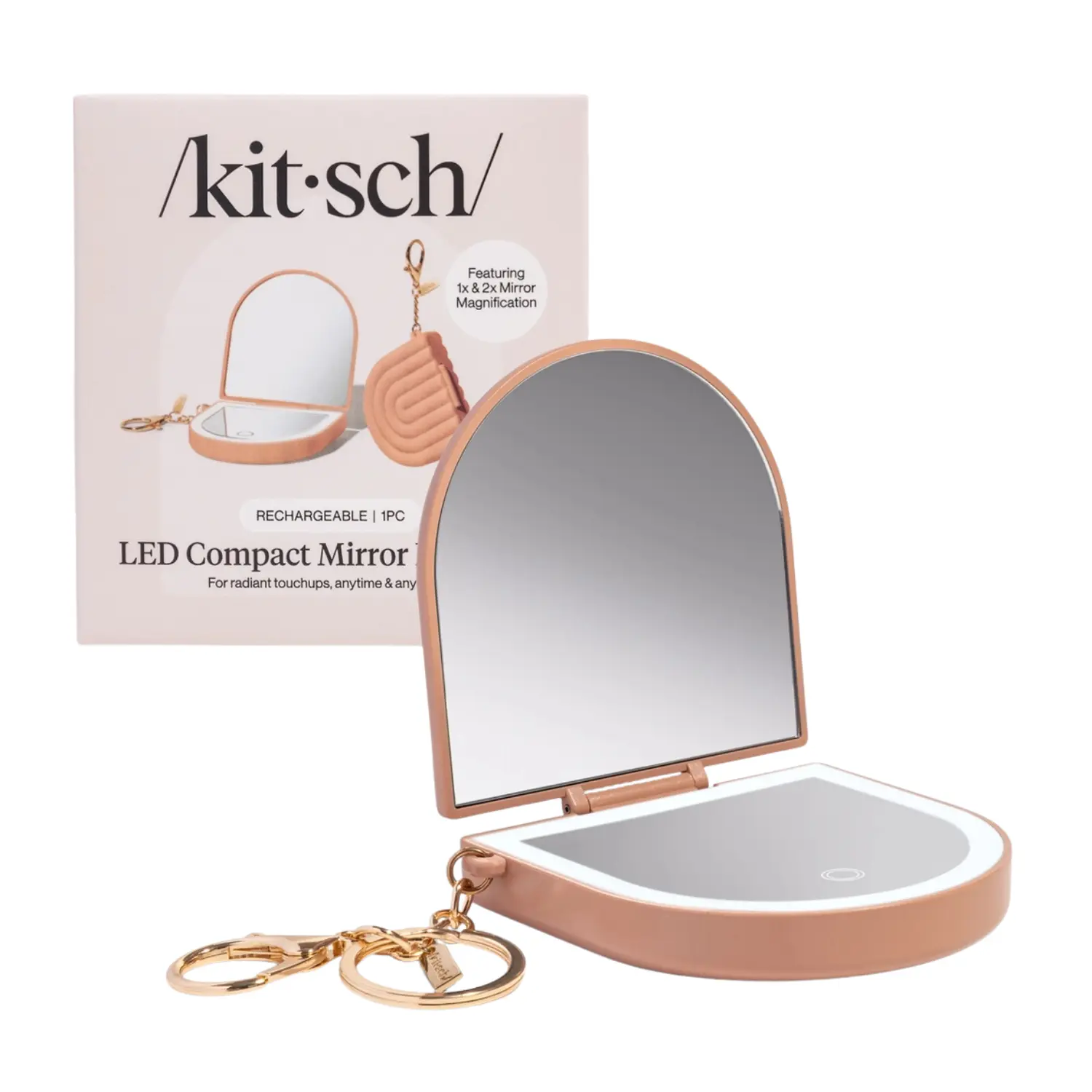Compact Mirror Keychain Terracotta