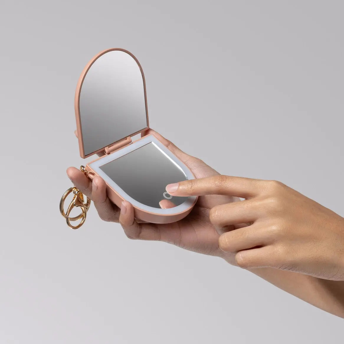 Compact Mirror Keychain Terracotta - Image 2