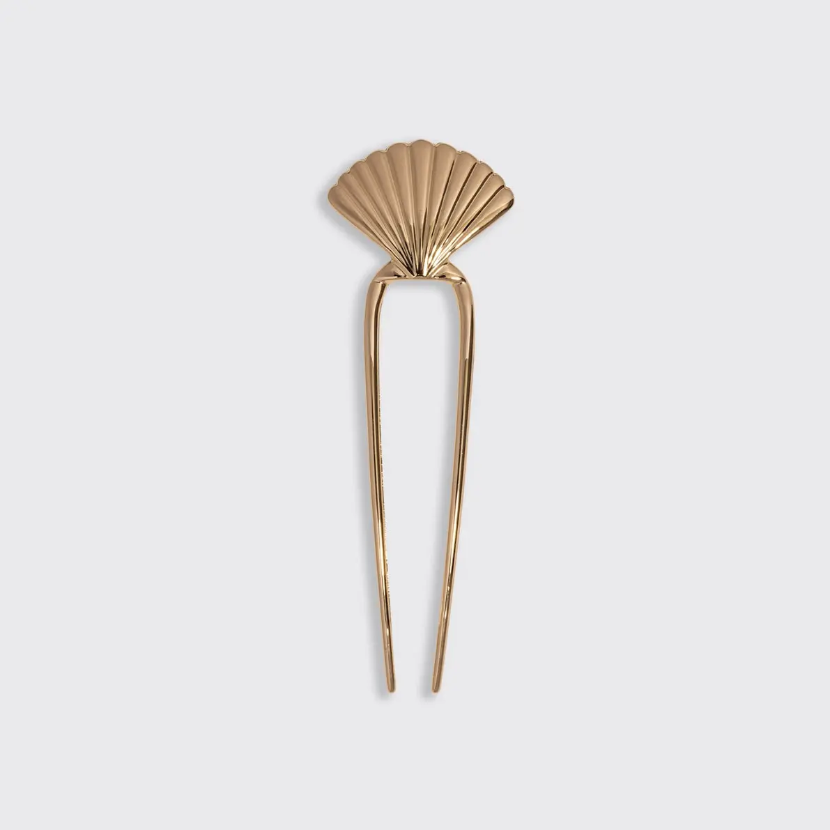 Metal Clam Shell French Hair Pin Gold - Image 7