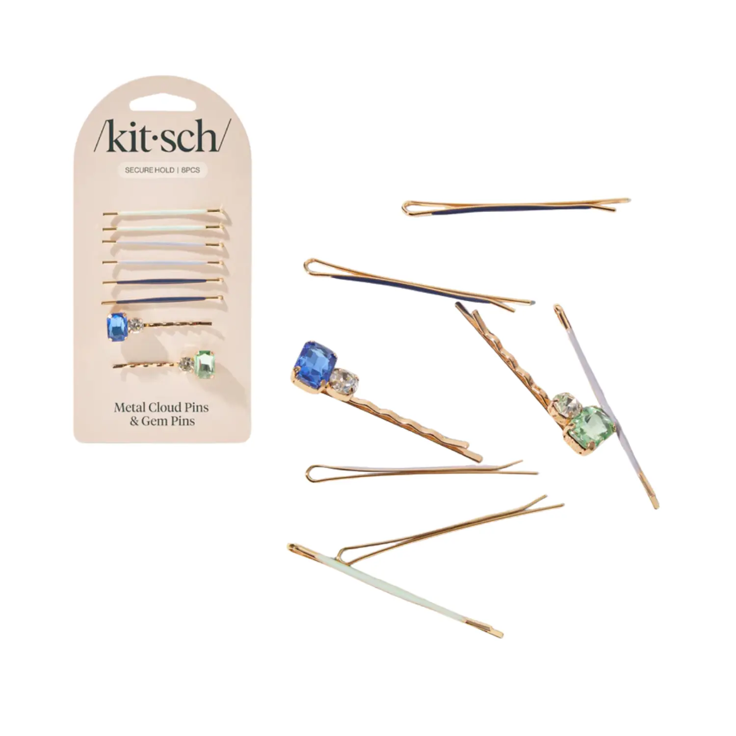 Metal Cloud & Gem Pins Set Garden Bouquet