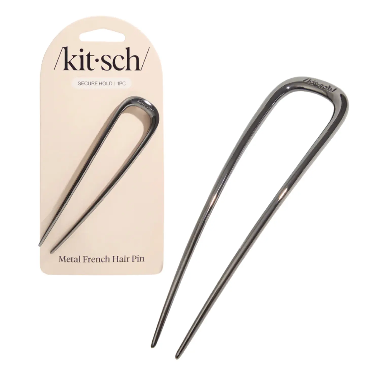 Metal French Hair Pin Hematite