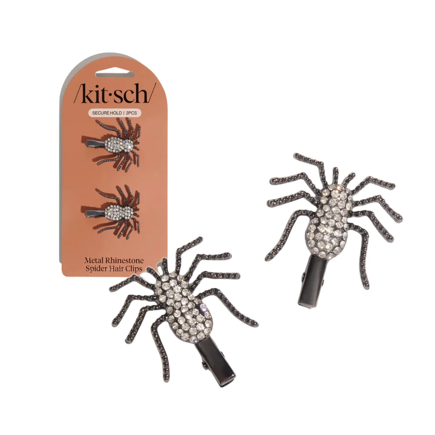 Metal Rhinestone Hair Clips Spider