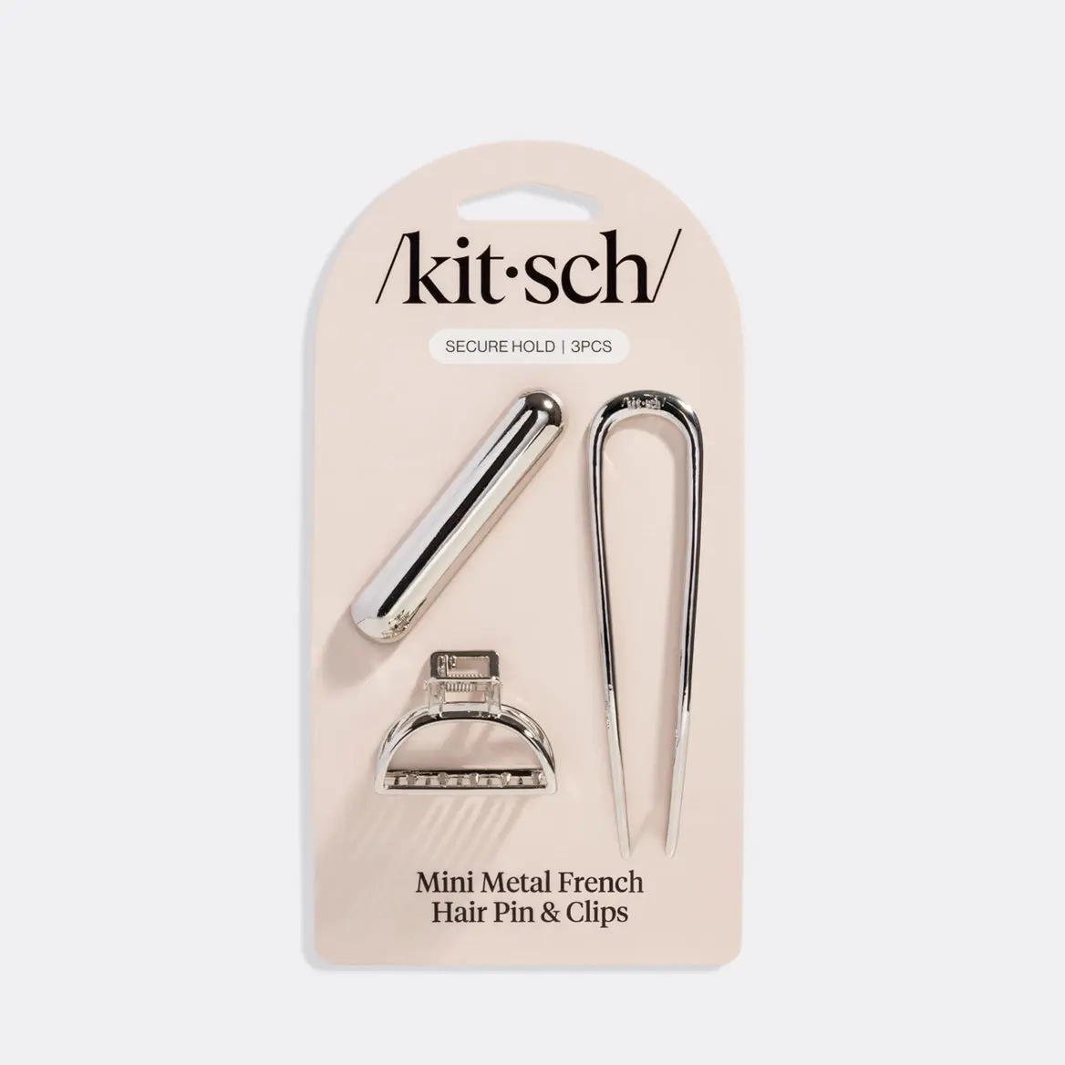 Mini Metal French Hair Pin & Clips Set Silver - Image 6