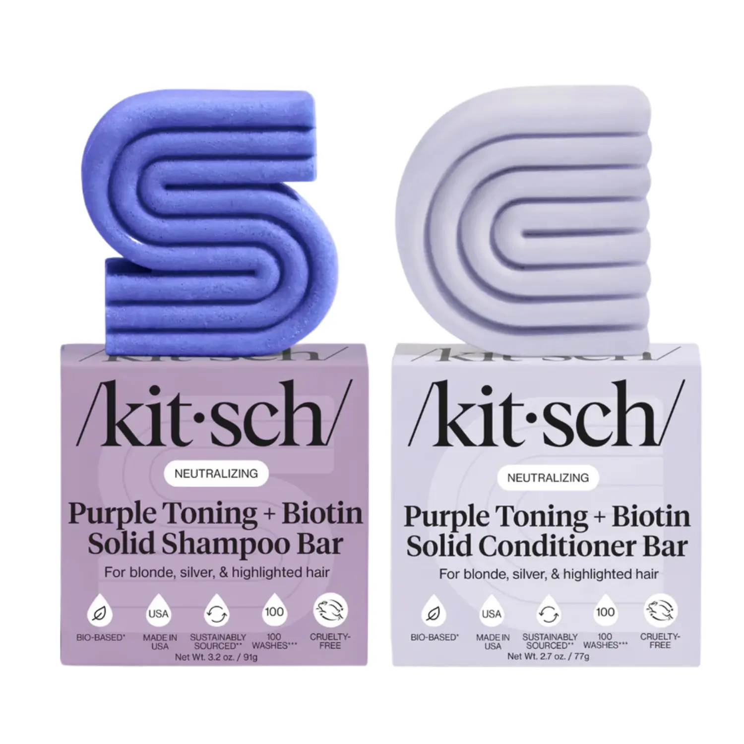 Neutralizing Purple Toning Shampoo & Conditioner Bar Set