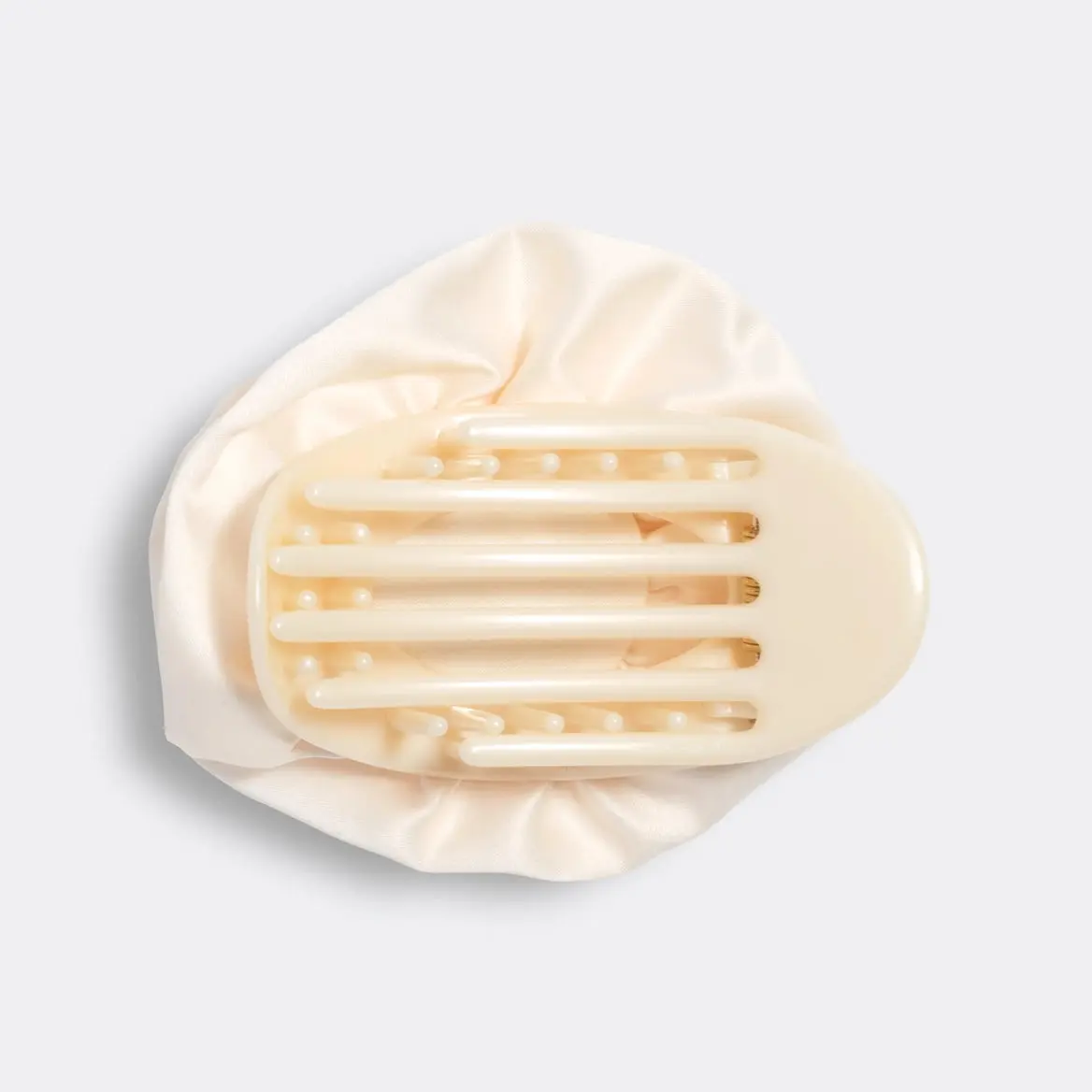 Satin Rosette Flat Cloud Clip Cream - Image 6