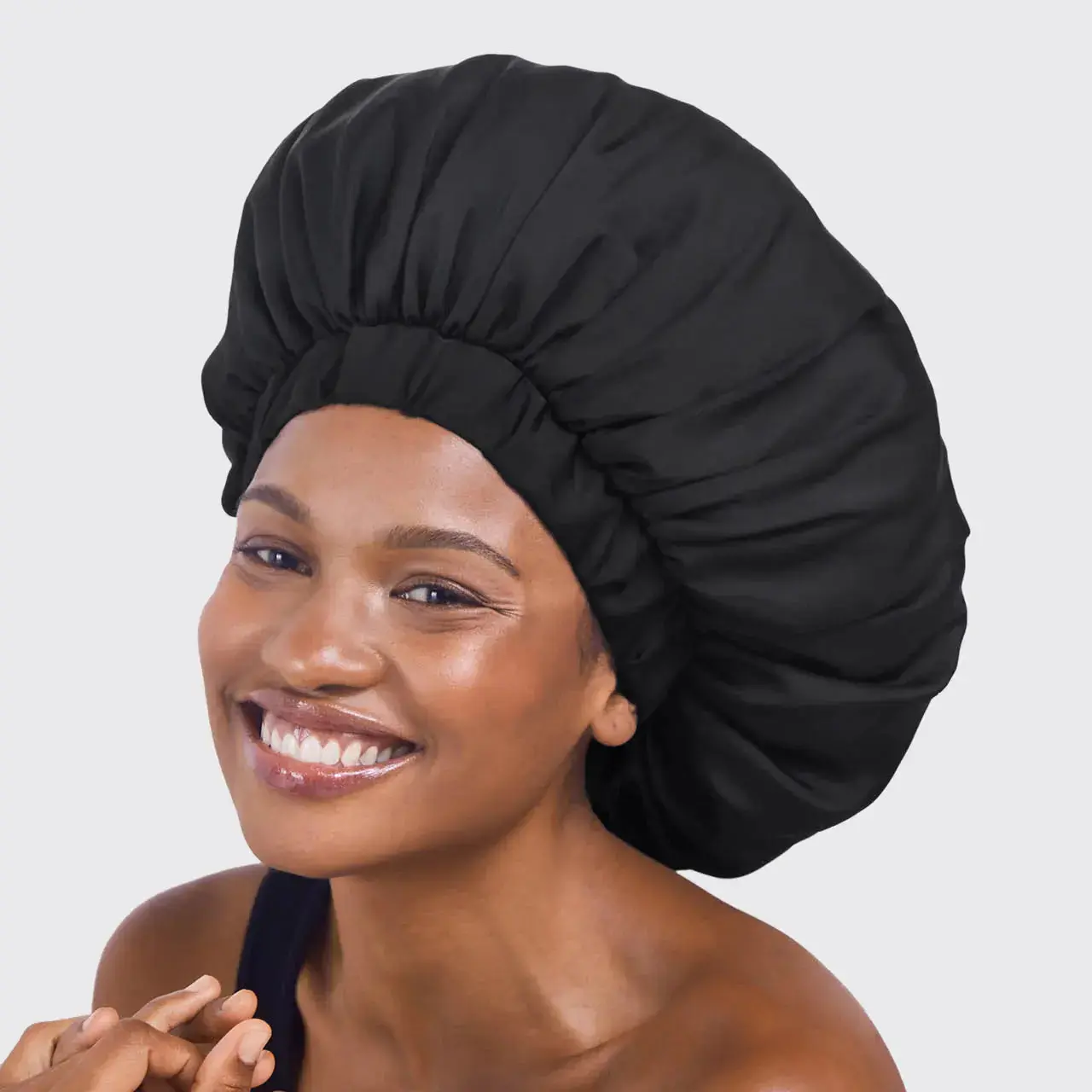 Satin Sleep XL Adjustable Bonnet Black - Image 2