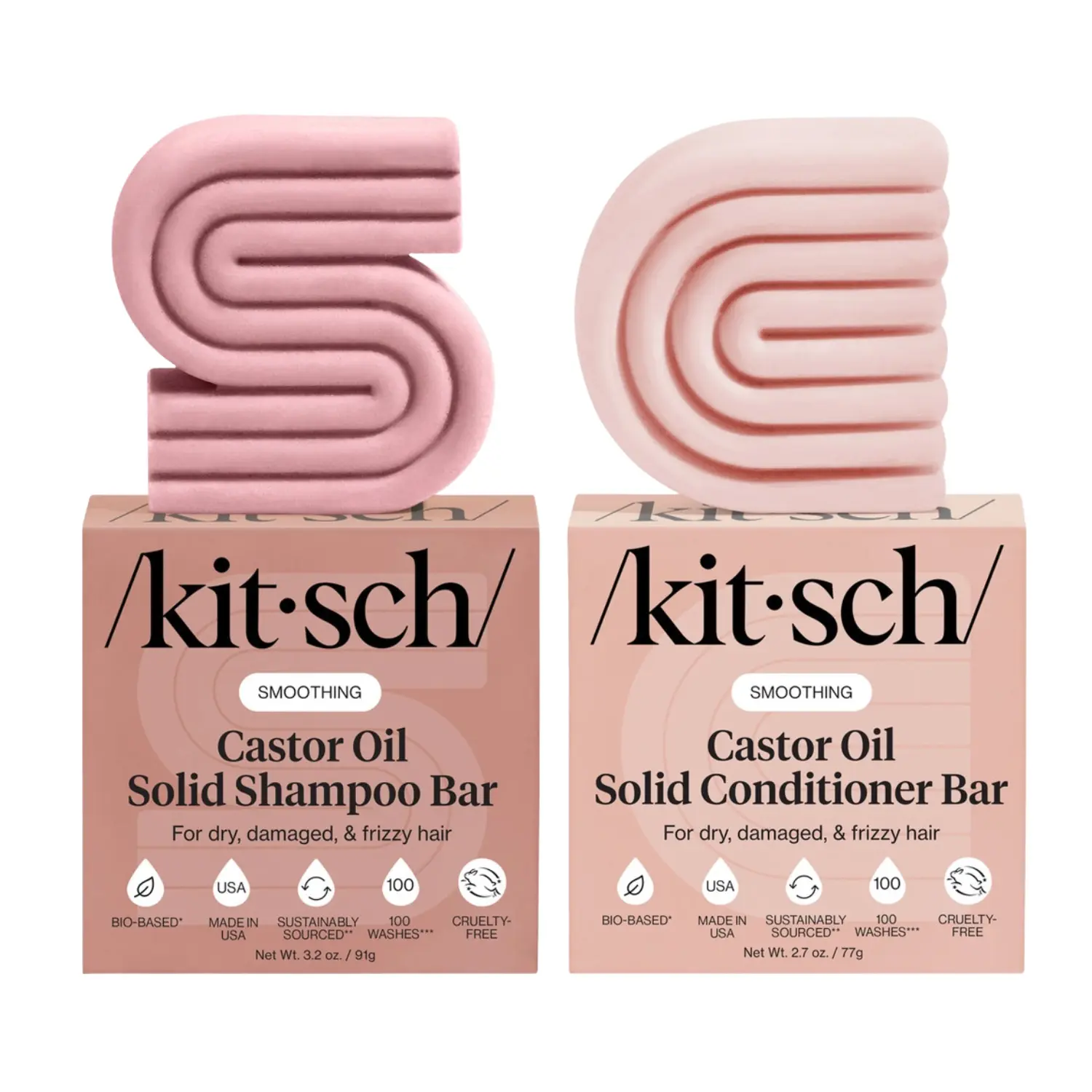 Smoothing Castor Oil Nourishing Shampoo & Conditioner Bar Set