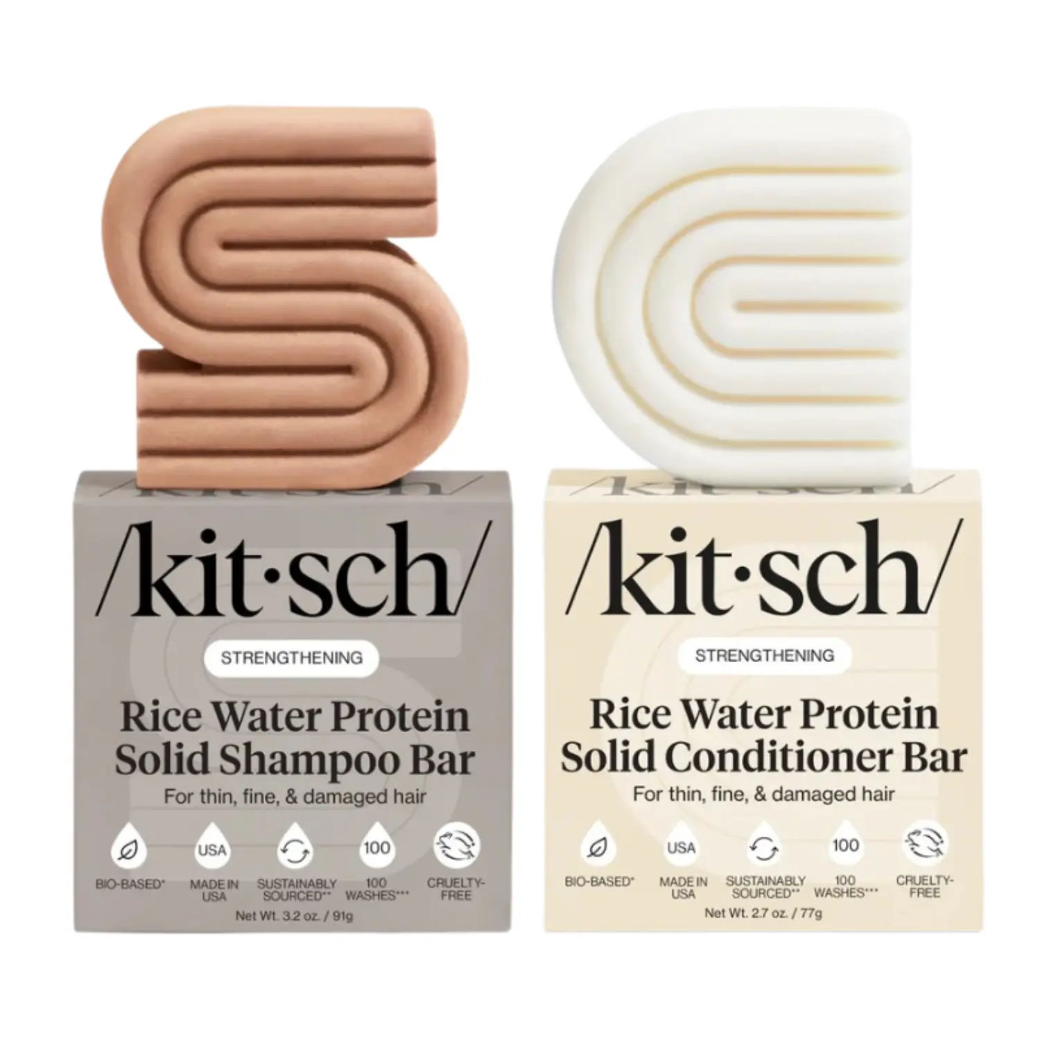 Strengthening Rice Water Shampoo & Conditioner Bar Set