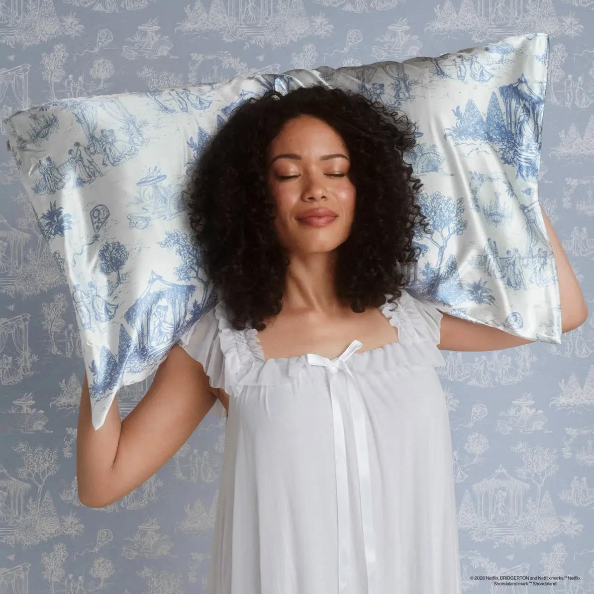 x Bridgerton Satin Pillowcase Garden Toile King - Image 2