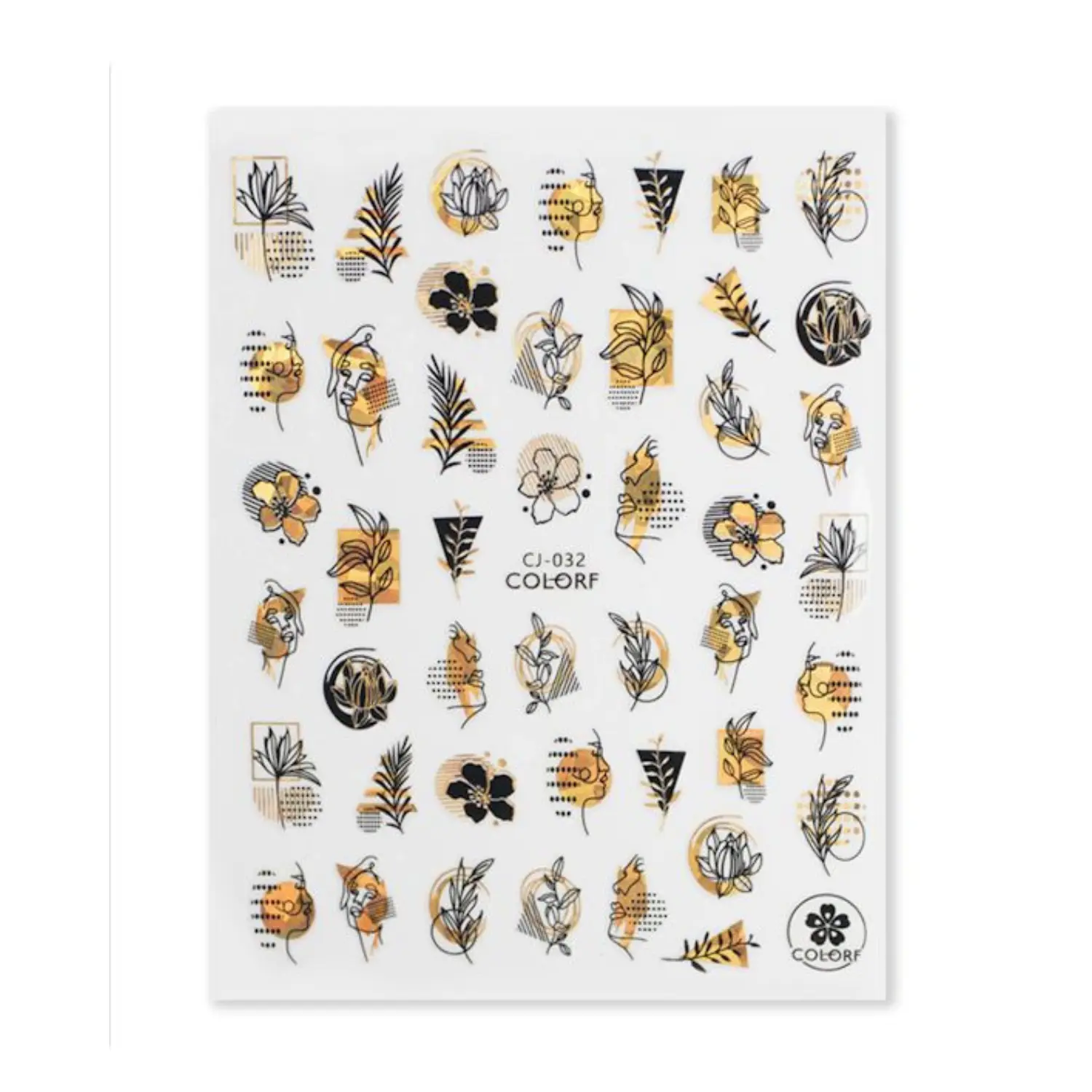 Nail Art Gold Glam Stickers 03