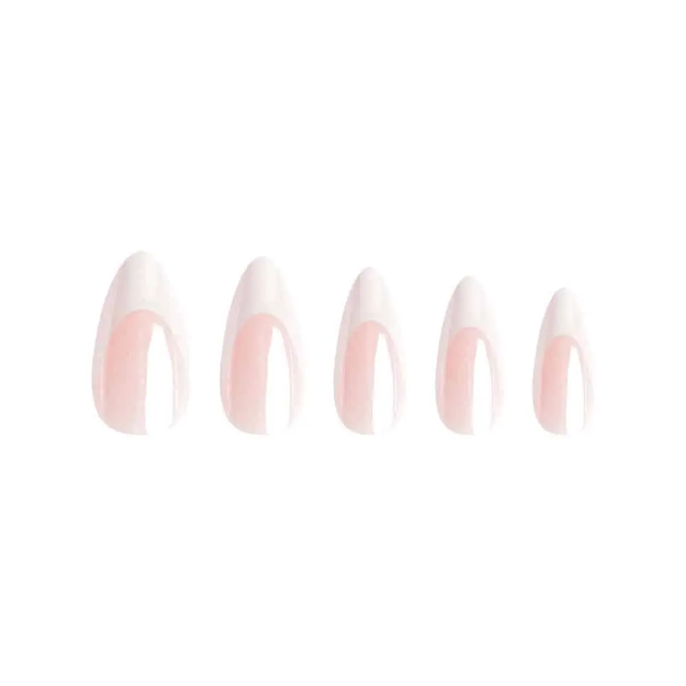 Almond Pink French Glaze Nails