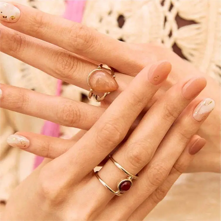 Semi Cured Gel Nail Strips N Almond Blossom - Image 2