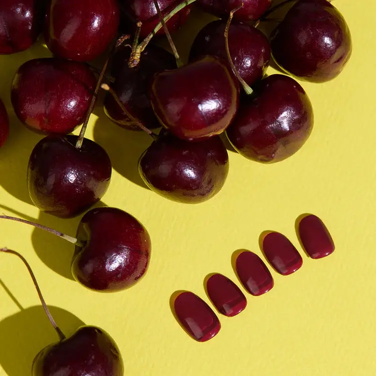 Semi Cured Gel Nail Strips N Classic Burgundy - Image 5