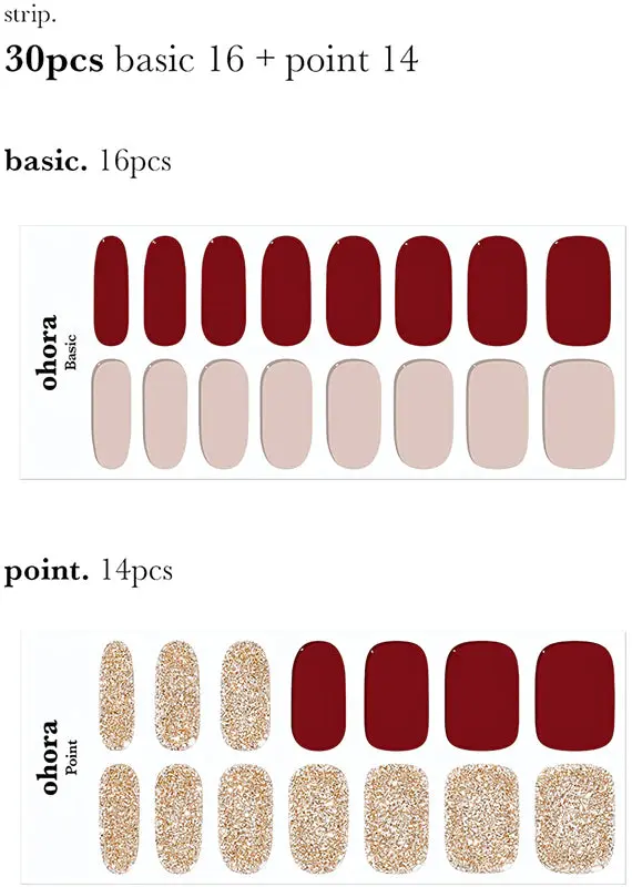 Semi Cured Gel Nail Strips N Rosewood - Image 4