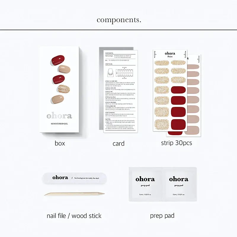 Semi Cured Gel Nail Strips N Rosewood - Image 5