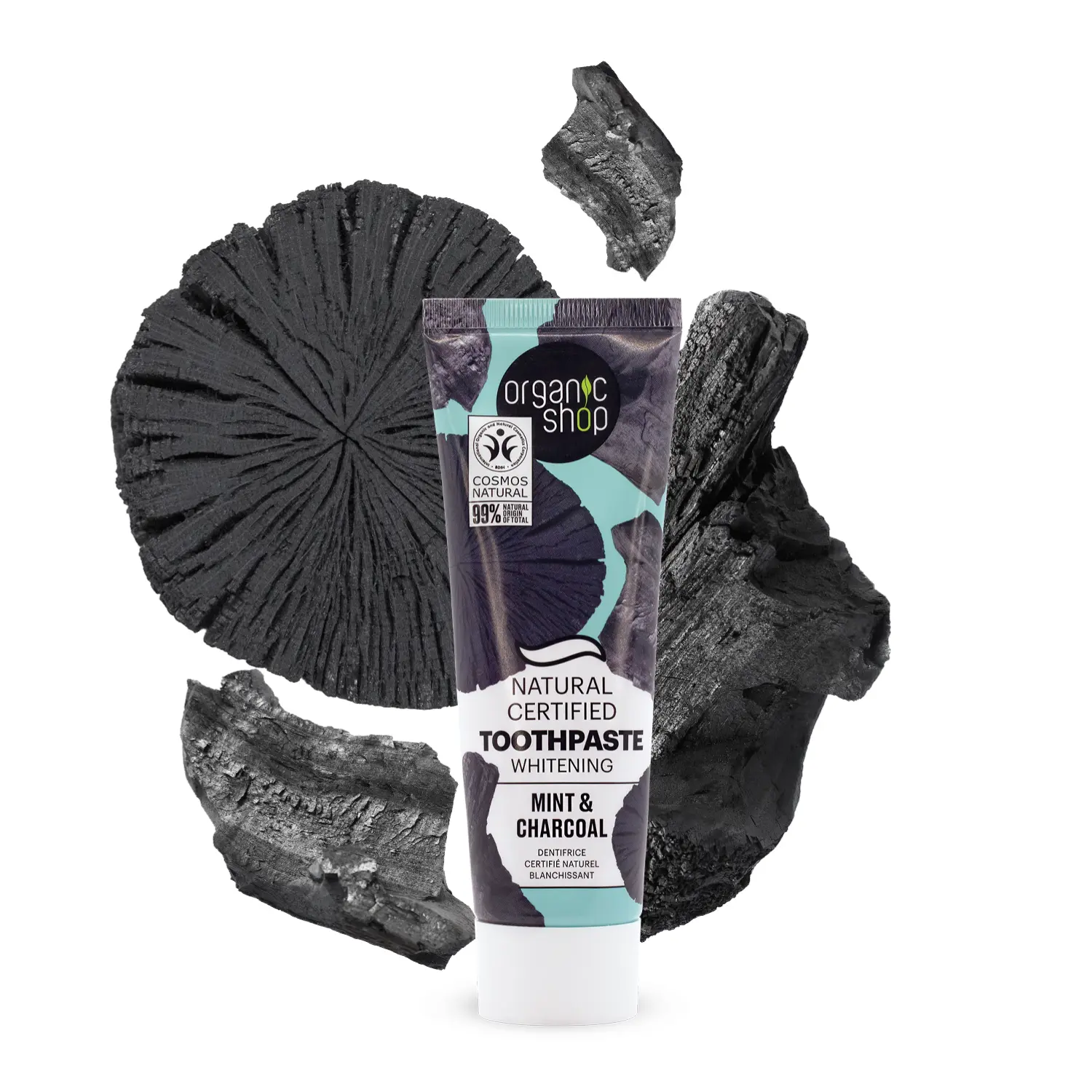 Natural Certified Toothpaste Whitening Charcoal & Mint - Image 2