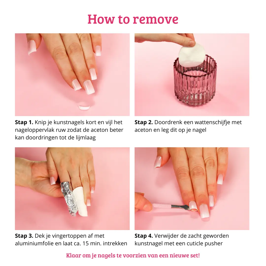 Press On French Nails Black / Pink - Image 8
