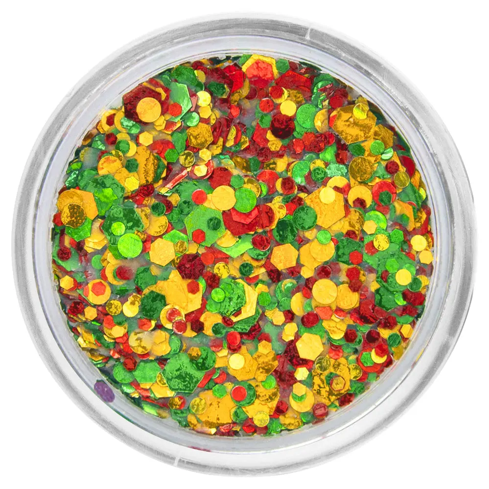 Pressed Chunky Glitter Cream Red Yellow Green