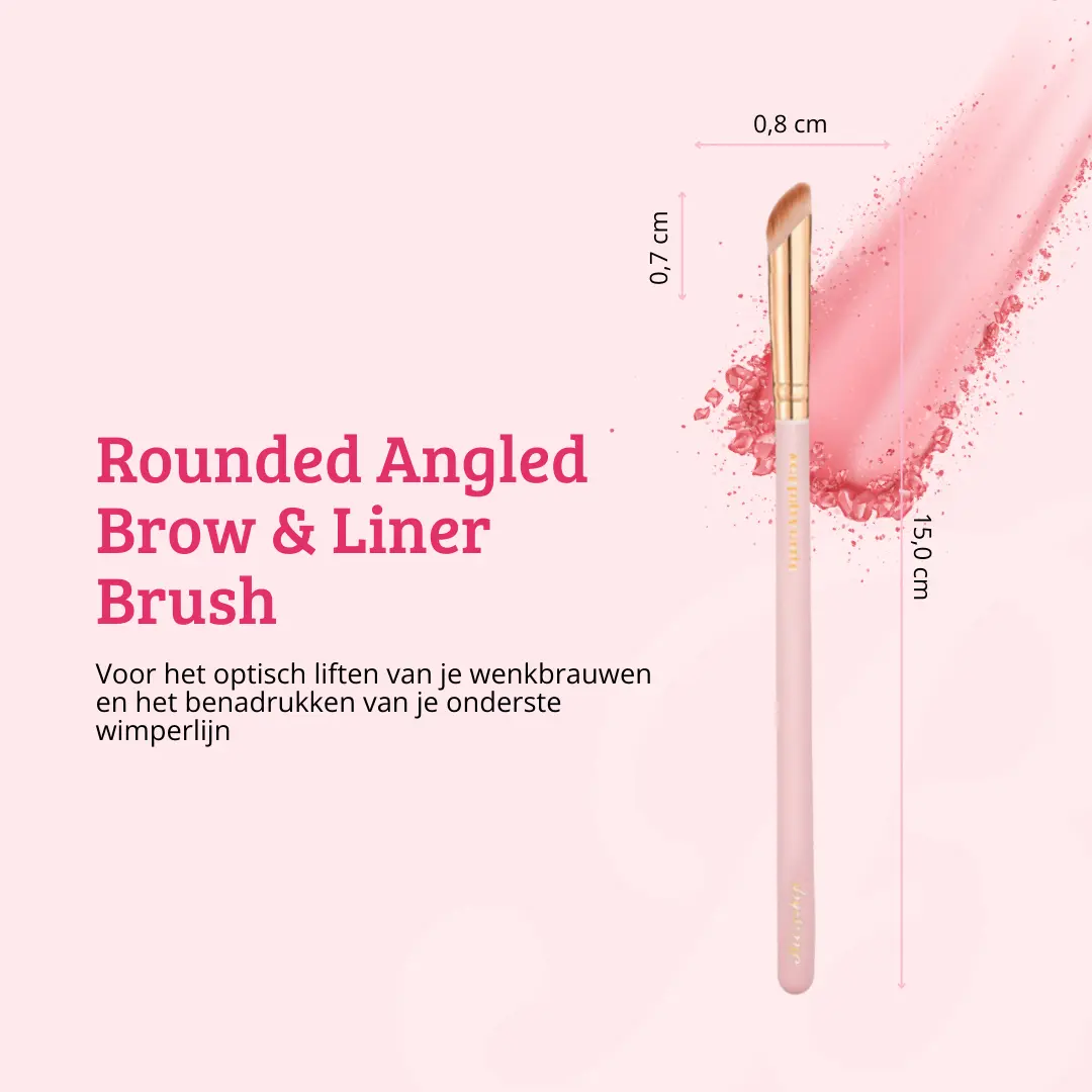 Soft Pink & Gold Rounded Angled Brow & Liner Brush - Image 7