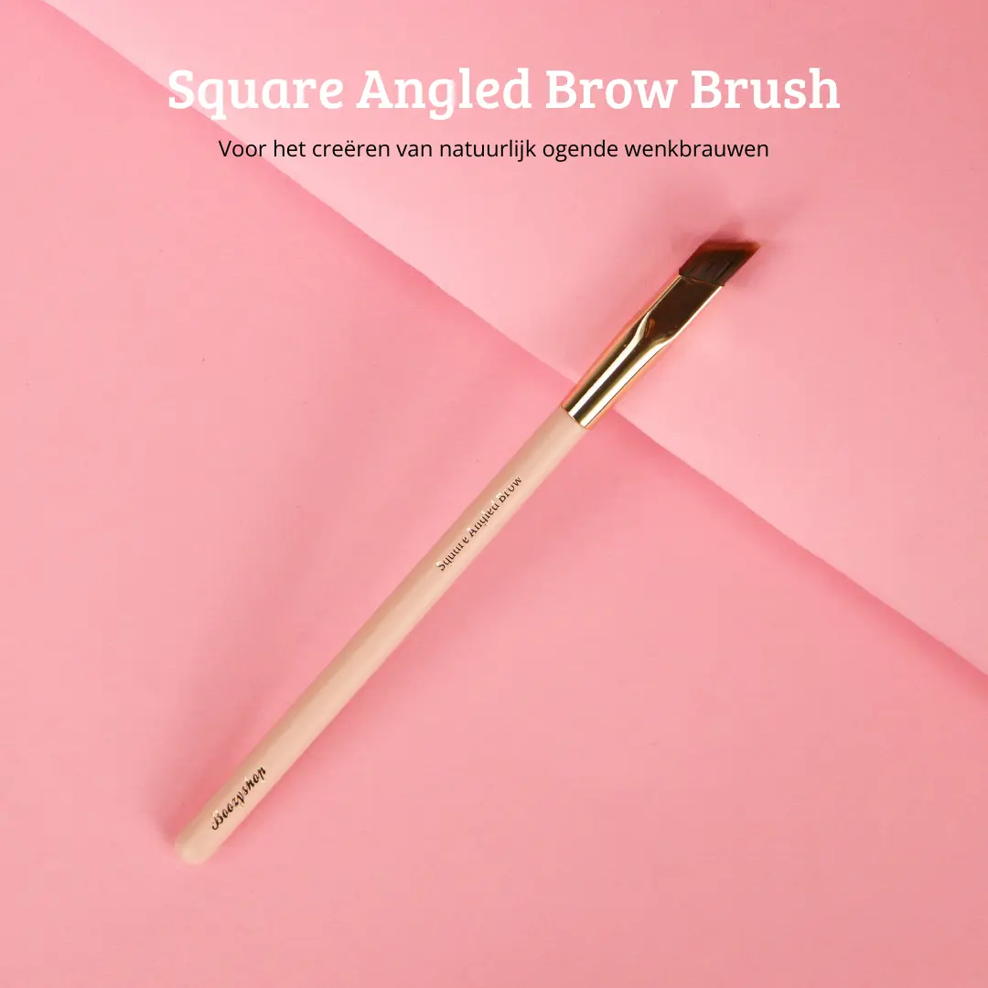 Soft Pink & Gold Square Angled Brow Brush - Image 3