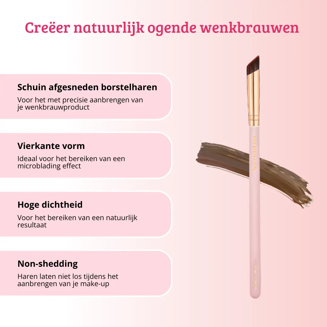Soft Pink & Gold Square Angled Brow Brush - Image 4