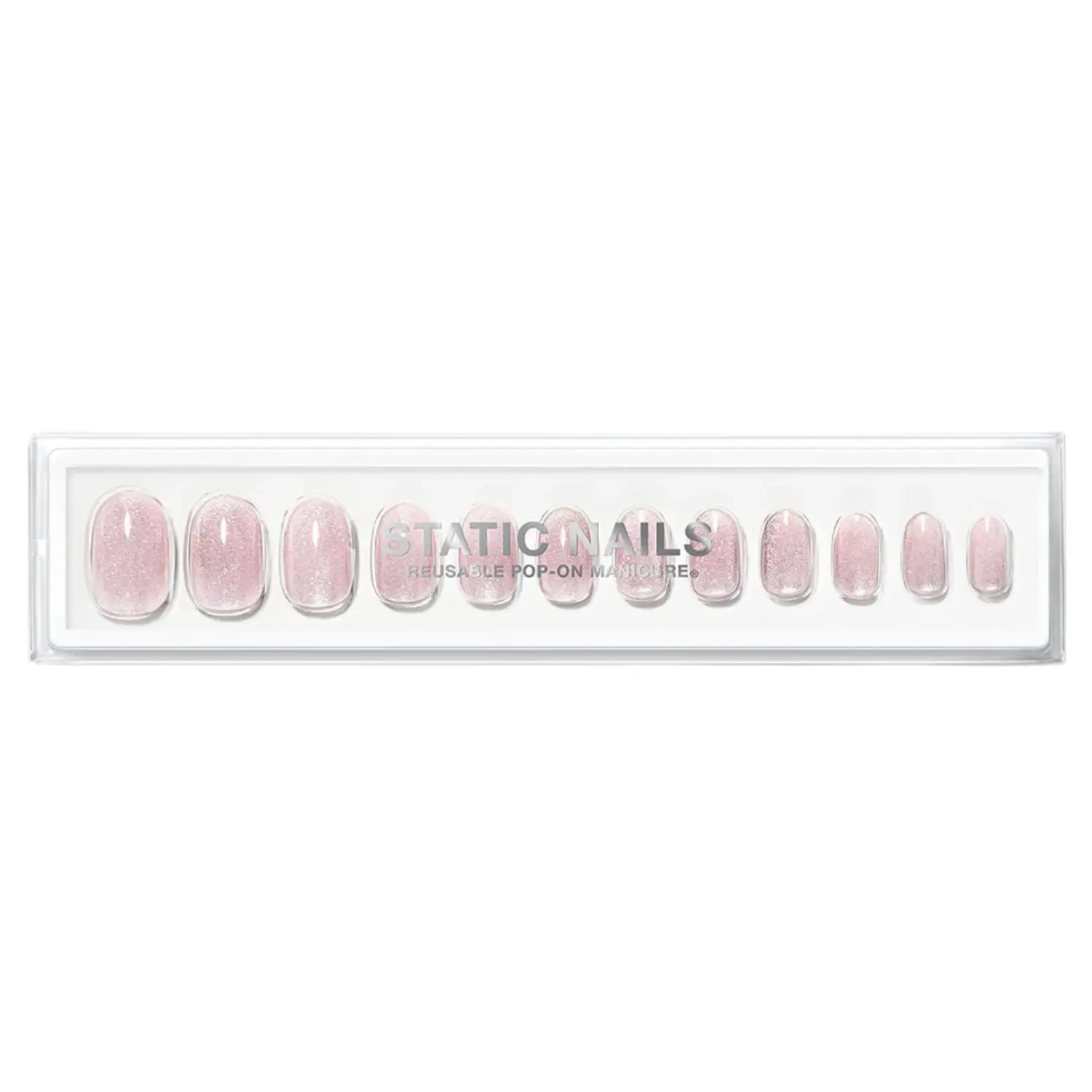 Reusable Pop-On Manicure Velvet Nails Pink Round