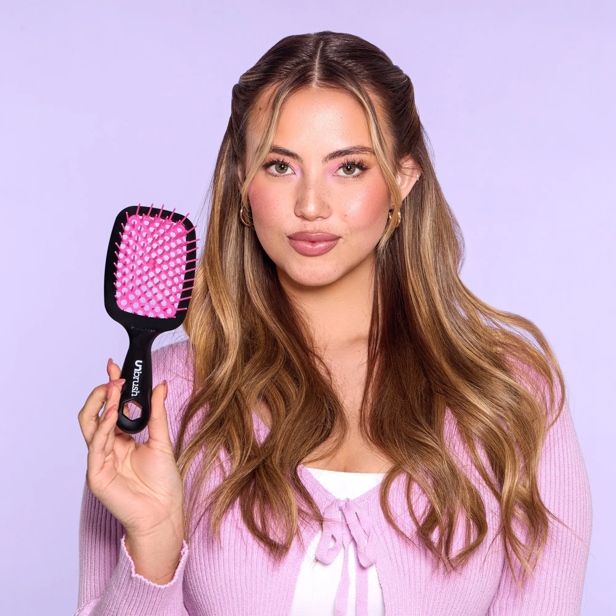 Detangling Hair Brush Cherry Blossom Pink - Image 4